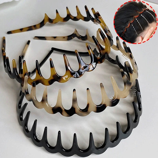 Fashion Wave Headbands for Women – Solid Color Toothed Non-Slip Hair Bands, Face Wash & Sports Hairbands, Hair Accessories for Girls