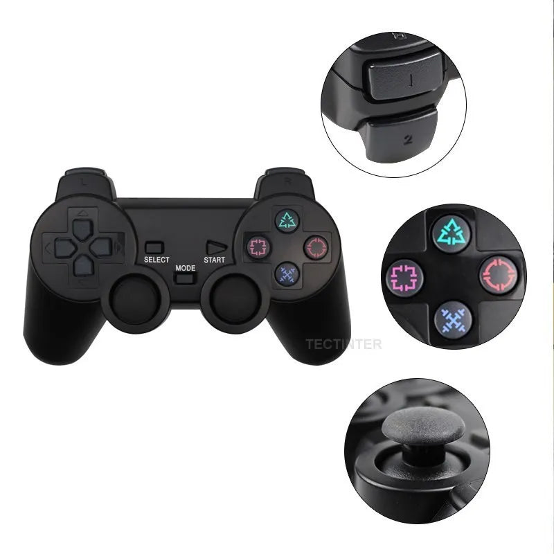 Wireless Gamepad for Sony PS2 – Controller with Double Vibration Shock Joystick for PlayStation 2 & USB PC