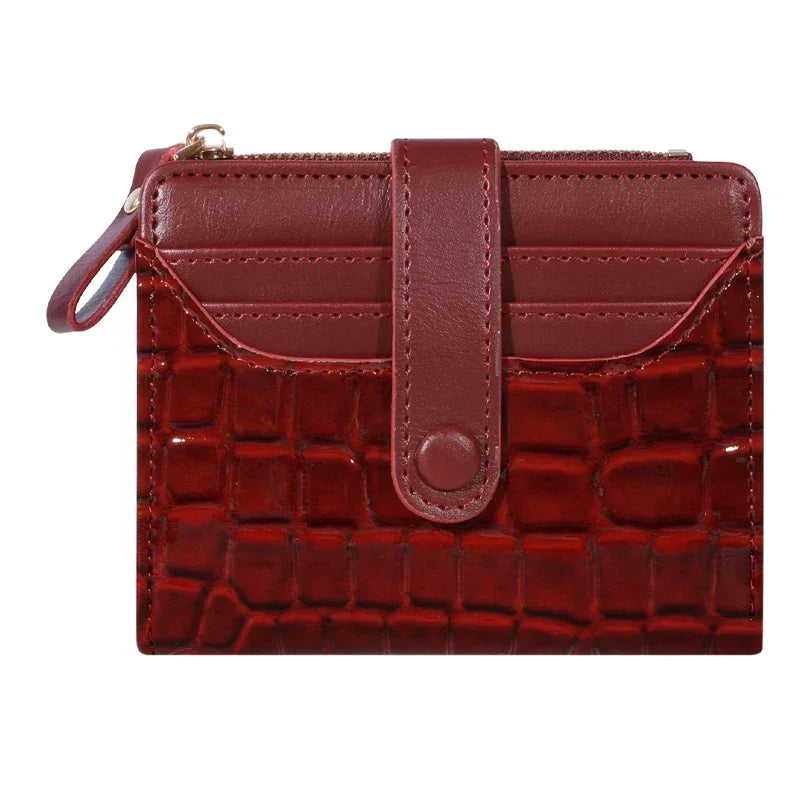 Elegant Women’s Multi-Card Wallet – PU Leather Double Zip Clutch Purse with Crocodile Pattern Storage Bag
