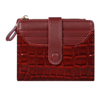 Elegant Women’s Multi-Card Wallet – PU Leather Double Zip Clutch Purse with Crocodile Pattern Storage Bag
