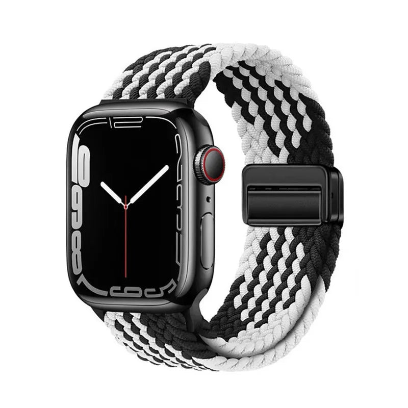 Nylon Braided Apple Watch Band - Durable Replacement Strap for Series 10/9/8/7/6/5/3 SE Ultra 49mm to 38mm
