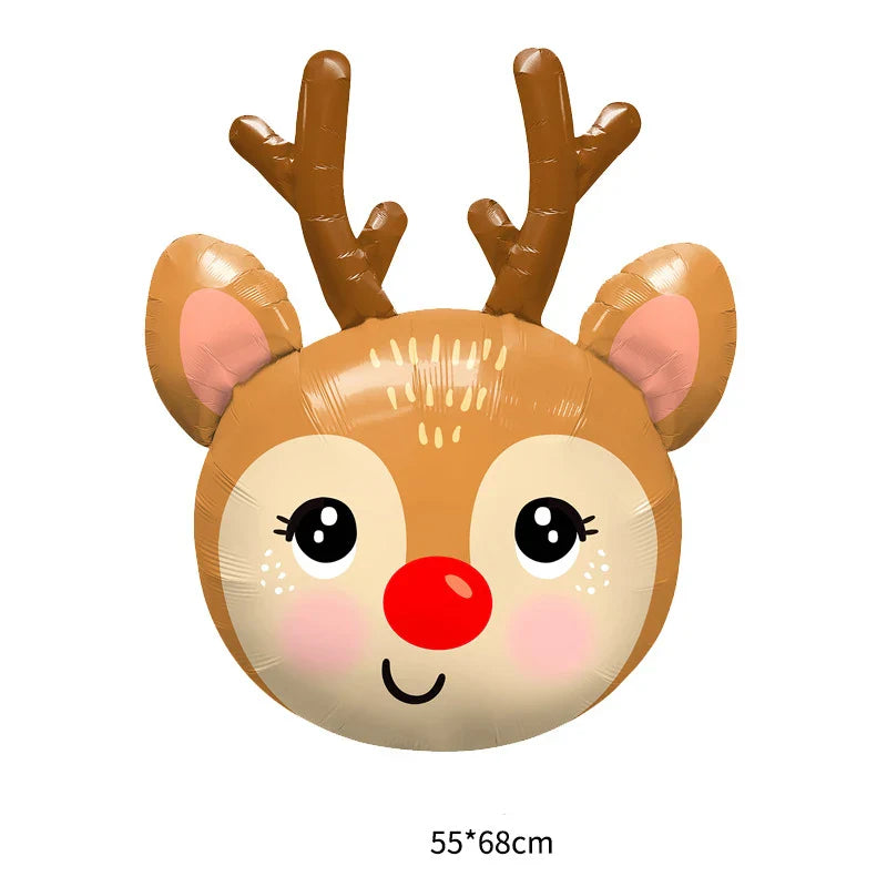 Merry Christmas Foil Balloon Set – Santa Snowman Christmas Tree Elk Cartoon Party Decorations Supplies