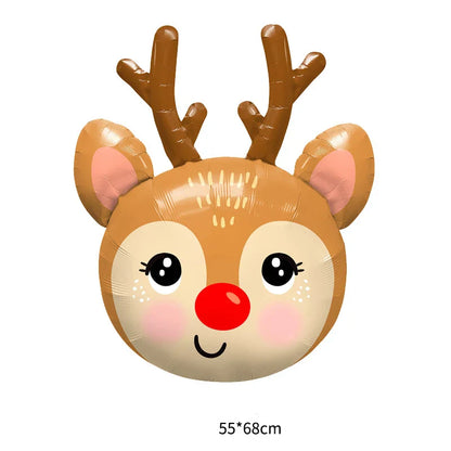 Merry Christmas Foil Balloon Set – Santa Snowman Christmas Tree Elk Cartoon Party Decorations Supplies