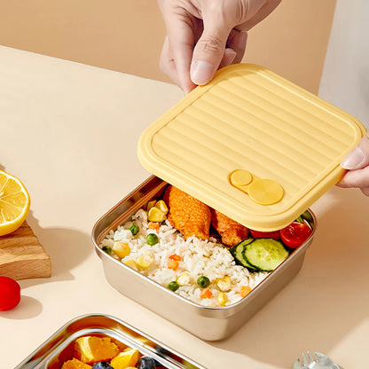WORTHBUY 304 Stainless Steel Lunch Box with Lid — Portable Leak-Proof Stackable Bento Box for Fruit, Salad, and Food Storage, Ideal for Students