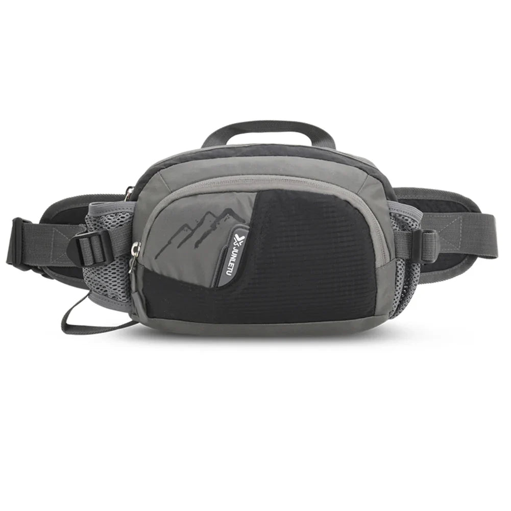 Running Belt Fanny Pack with Bottle Holder – Nylon Waist Sling Phone Pouch for Jogging, Hiking & Hydration