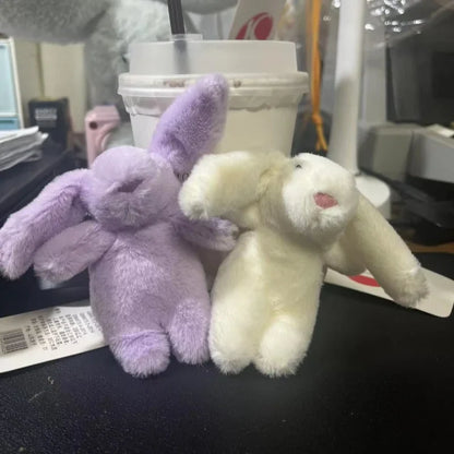 10cm Cute Bunny Plush Keychain – Lovely Rabbit Backpack Charm, Soft Toy Bag Accessory Gift for Girls & Women