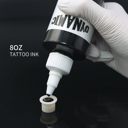 8oz Black Tattoo Ink – Original BLK Dynamic Triple Black Professional Pigment for Body Art.  240ML