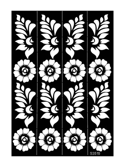 Reusable Henna Stencil Templates for Hand & Body – Floral Tattoo Stencils for Women, Weddings & Festivals Body Art Makeup Tools