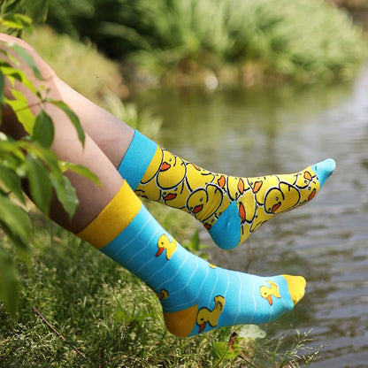 Unisex AB Tide Animal Cotton Socks – Colorful Cat, Dog, Koala, Cow Crew Socks for Men & Women, Four Seasons Gift