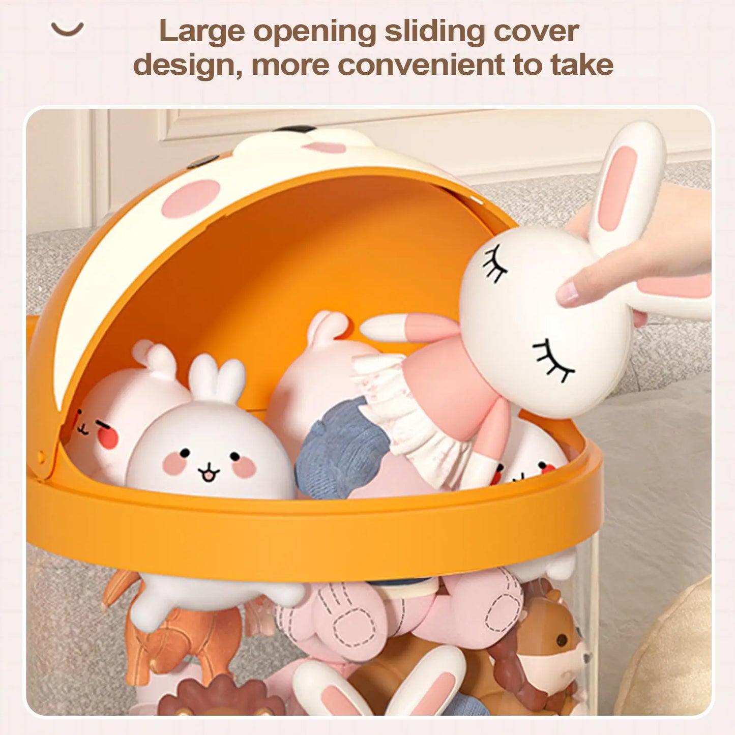 Large Capacity Transparent Doll & Toy Storage Box – Plush Toy Organizer for Children