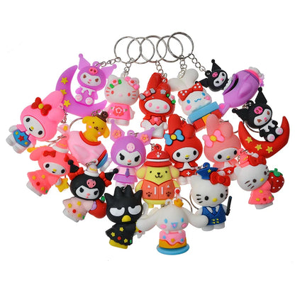 24pcs Sanrio Blind Box Keychains — Kuromi & Melody Cute Anime Character Mystery Surprise for Kids’ Gifts & Decorations