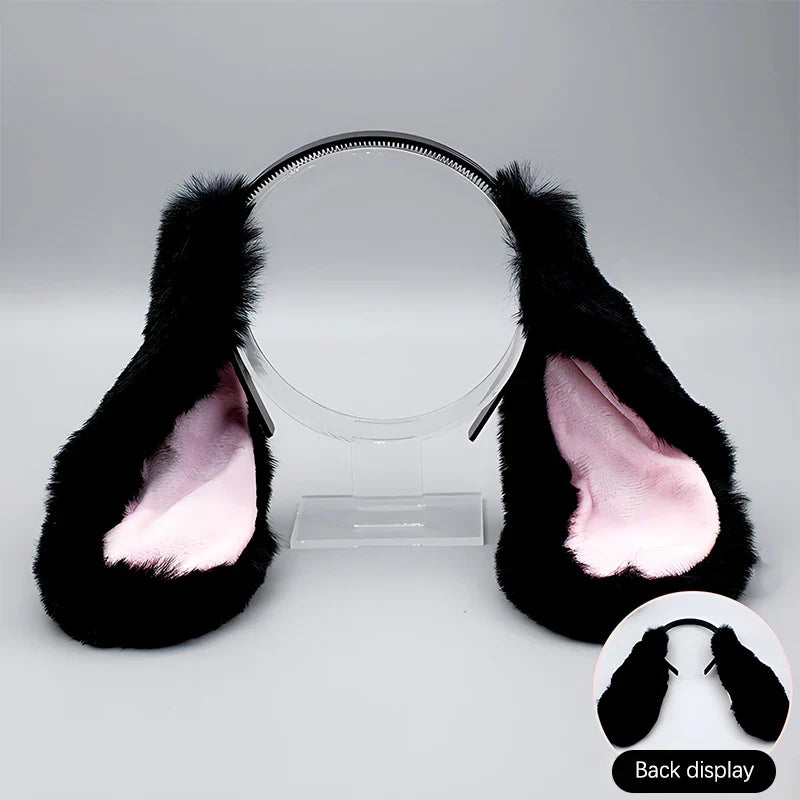 Cute Bunny Ears Headband - Plush Rabbit Hair Hoop Cosplay Accessory for Adults & Parties