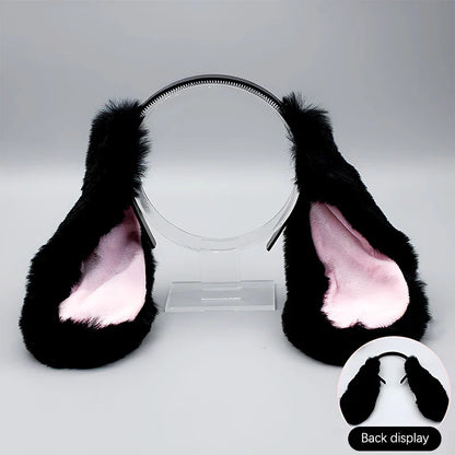 Cute Bunny Ears Headband - Plush Rabbit Hair Hoop Cosplay Accessory for Adults & Parties