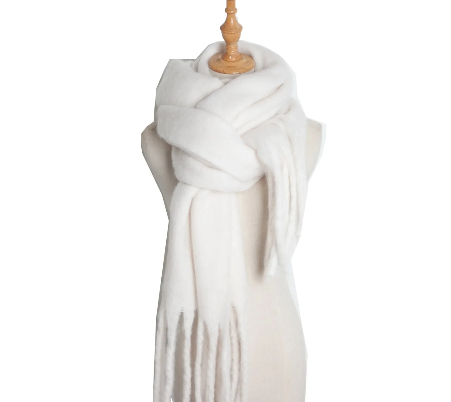 Luxury Women’s Winter Scarf – Cashmere Pashmina Shawl Wrap, Thick Soft Solid Tassel Scarf Long Stole
