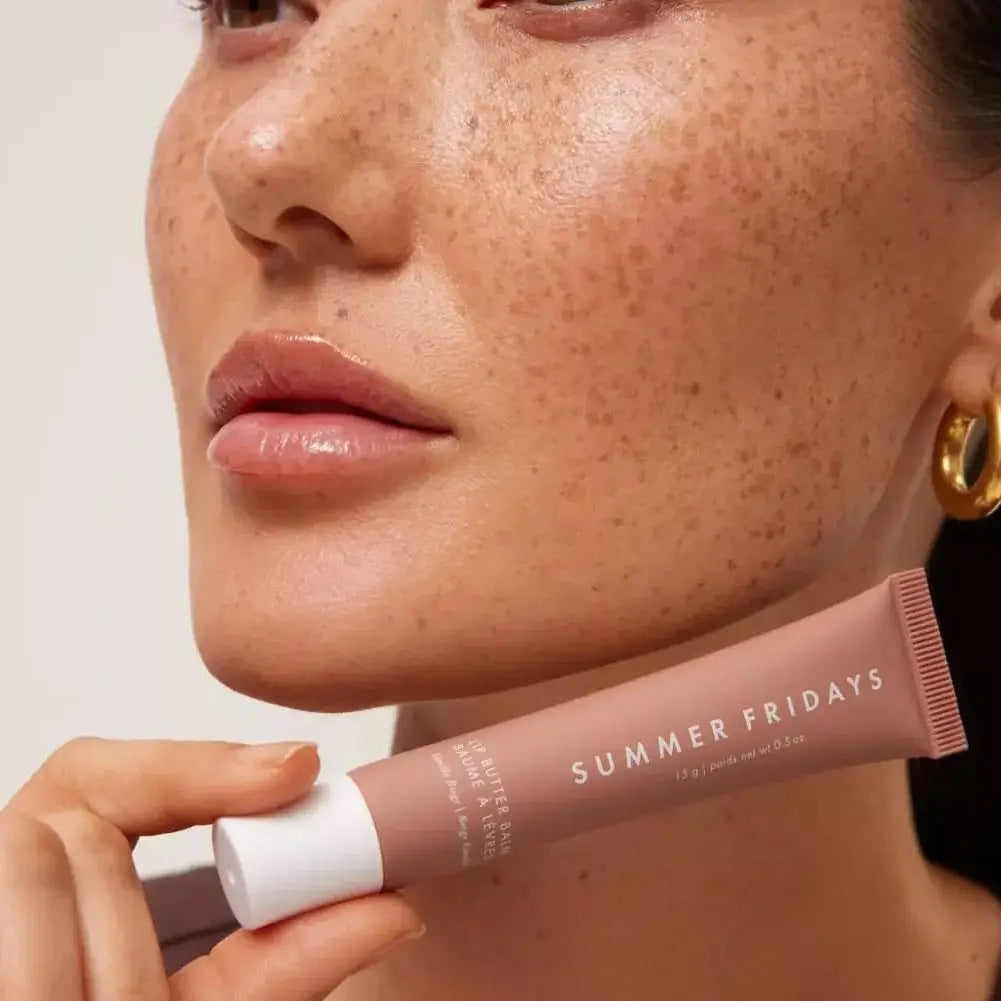 Summer Fridays Vanilla Beige Lip Balm Set – Moisturizing Lip Gloss & Transparent Lipstick with Soft Tube & Mirror