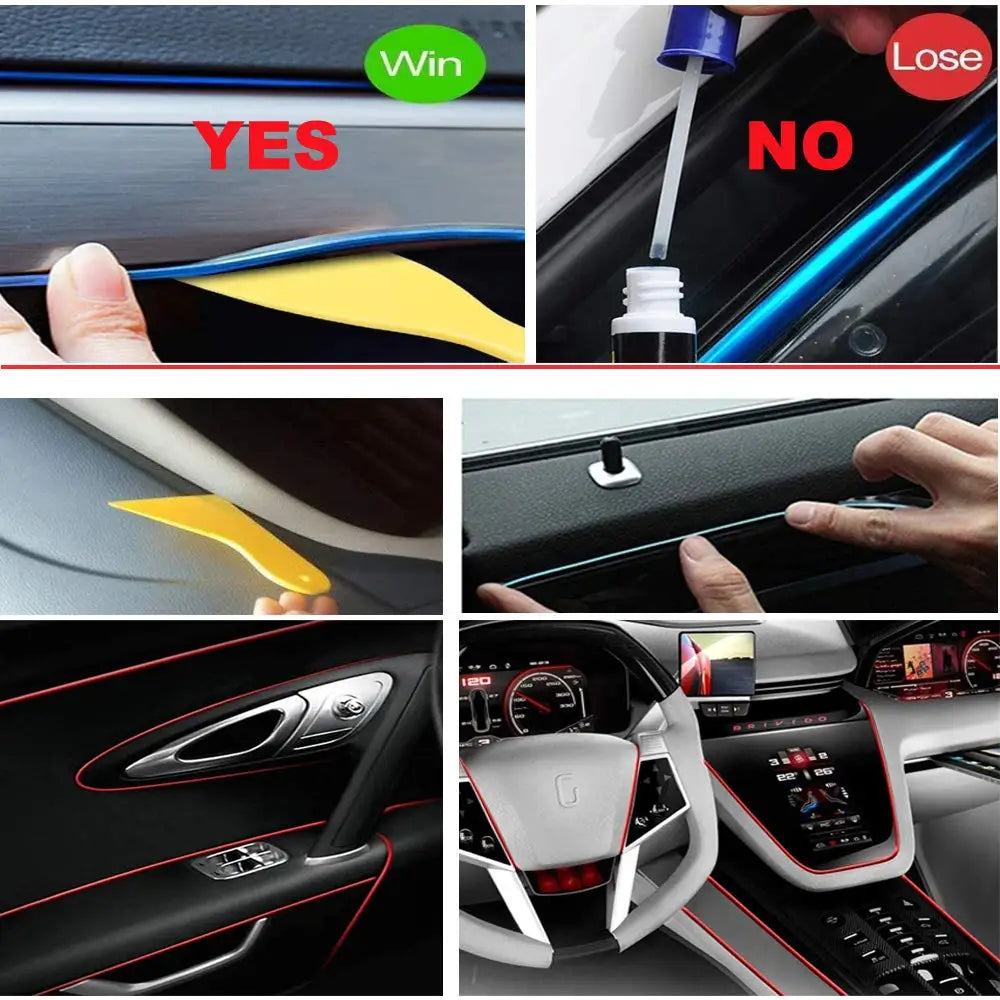 5M Car Interior LED Strip Light - USB Flexible Neon Ambient Lighting for Auto DIY Decoration