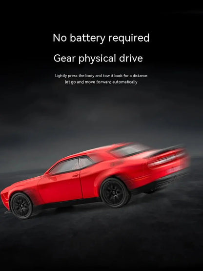 Dodge Challenger Hellcat 1:32 Scale Die-Cast Toy Car – Pull Back Model with Sound and Light Features