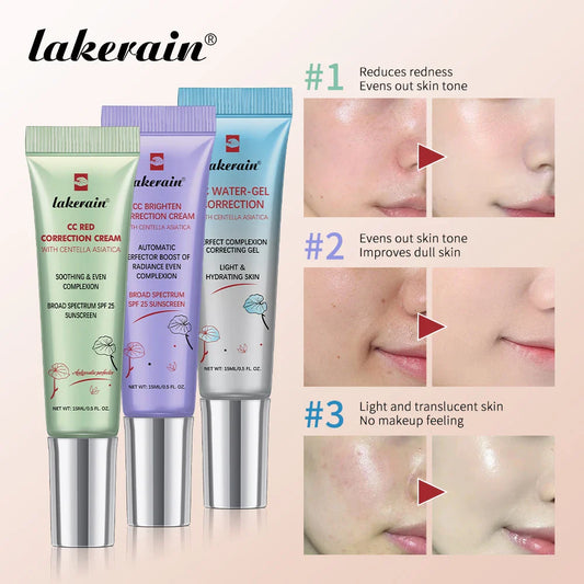 3 Colors CC Cream – Liquid-Based Full Coverage Foundation, Waterproof & Long-Lasting Redness Corrector, Erborian Korean Cosmetics