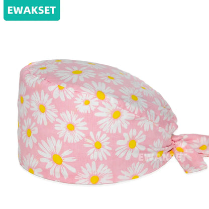 Unisex Soft Scrub Cap – Cartoon Print Surgical Hat for Men and Women, Operating Room Nursing Accessories