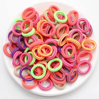 100/200PCS Colorful Nylon Elastic Hair Bands – Small Ponytail Holders for Women & Girls Hair Accessories