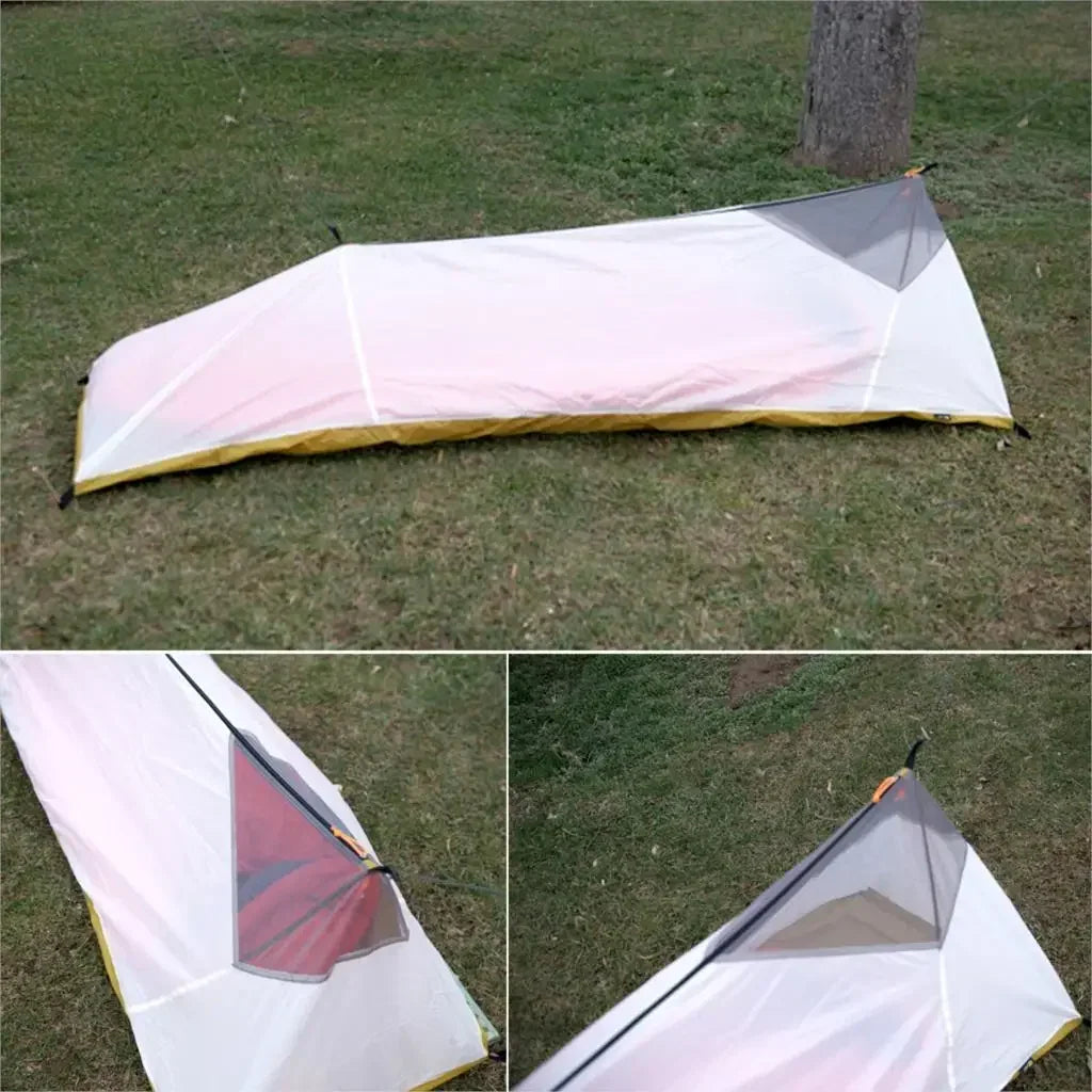 Ultralight 1-Person Camping Tent – 230g/260g Summer Mesh Tent, 40D 210T Nylon, Ventilated Inner Tent with Mosquito Net, 3-4 Season
