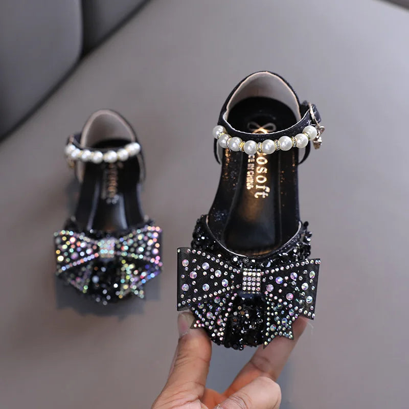 Summer Princess Girls Sandals - Sequin Rhinestone Bow Shoes for Baby Girls & Toddlers