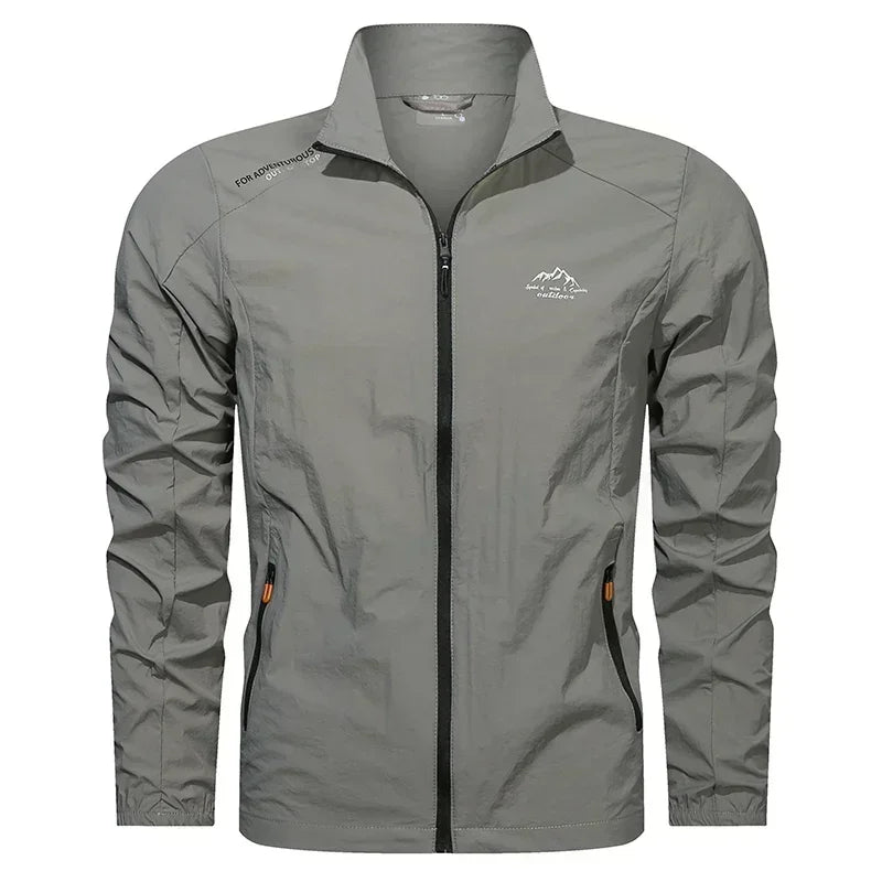 Men’s UPF100+ Summer Windbreaker - Lightweight UV Sun Protection Jacket with Zip Pockets for Outdoor Activities