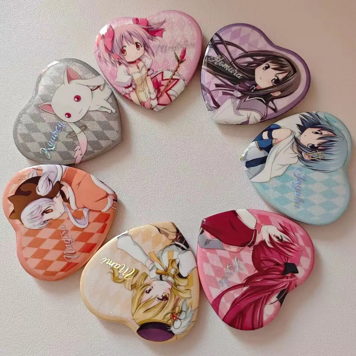 Madoka Magica Anime Cosplay Brooch - Metal Heart Backpack Pin Badge