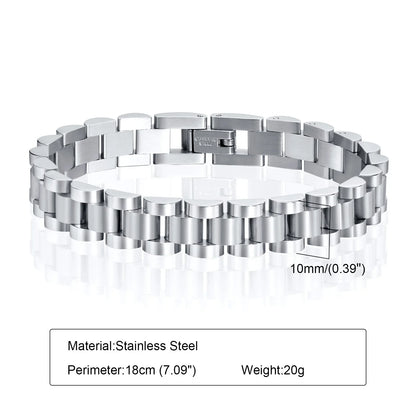 Vnox Stainless Steel Watchband Bracelet for Men & Women – Classic Link Chain Bangle Unisex Jewelry
