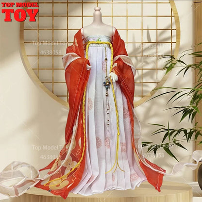 30cm 1/6 Doll Clothes – Style Printed Hanfu Outfit for 12" Female Action Figure Toy