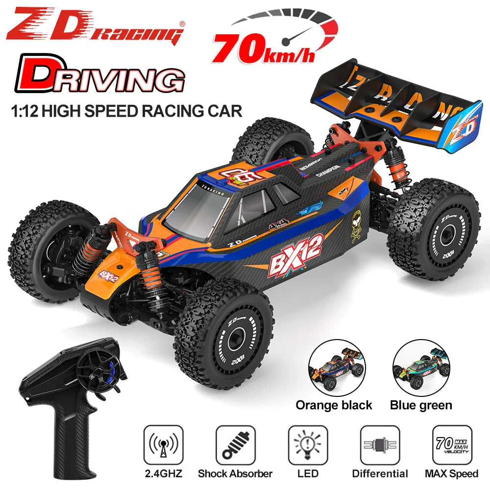 ZD Racing BX-12 RC Car – 1/12 Brushless 2.4GHz High-Speed 70KM/H Remote Control Racing Buggy for Adults & Kids