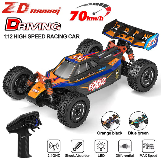 ZD Racing BX-12 RC Car – 1/12 Brushless 2.4GHz High-Speed 70KM/H Remote Control Racing Buggy for Adults & Kids