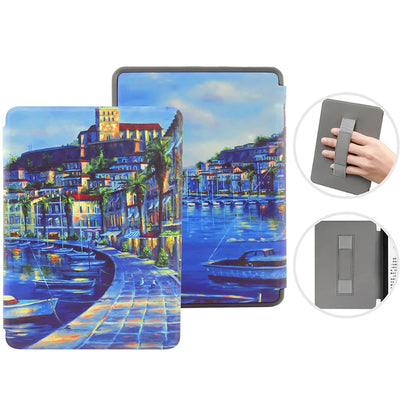 6" Kindle 11th Generation 2024 Case | PU Leather Ebook Cover with Hand Strap & Auto Wake Sleep