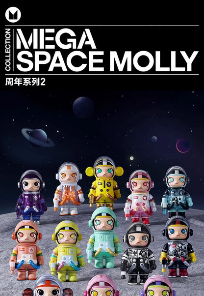 Popmart Mega Collection Space Molly 2.0 Blind Box – 100% Anniversary Replica Guess Package Collectible Figures