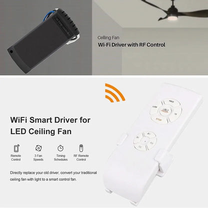 Tuya WiFi Smart Ceiling Fan Light Kit – Remote & App Control, Adjustable Speed, Alexa & Google Home Compatible