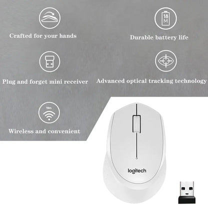 Logitech M330 Wireless Gaming Mouse - 2.4GHz USB, 1000DPI, 3-Button Optical Mouse for Laptops & PCs