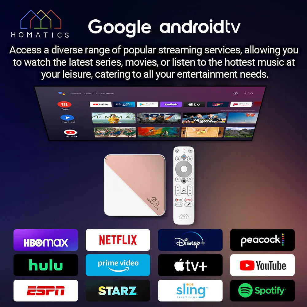 HOMATICS Box R 4K Plus TV Box - Android TV 12, Amlogic S905X4, 4GB/32GB, Netflix, DTS, Dolby Audio, WiFi6, BT5.0