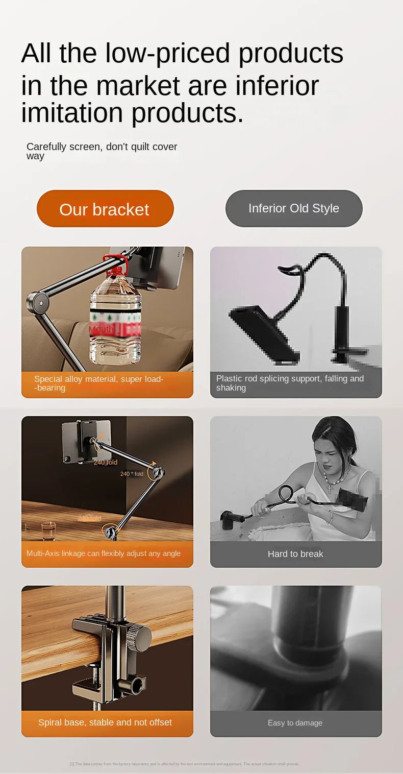 Desktop Mobile Phone Holder – Bed Clip, Bedside Lazy Folding Cantilever Bracket for Apple, Samsung, iPad, and Tablet