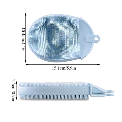Exfoliating Silicone Bristle Sponge – Dead Skin Scrubber & Scalp Massager Bath Brush