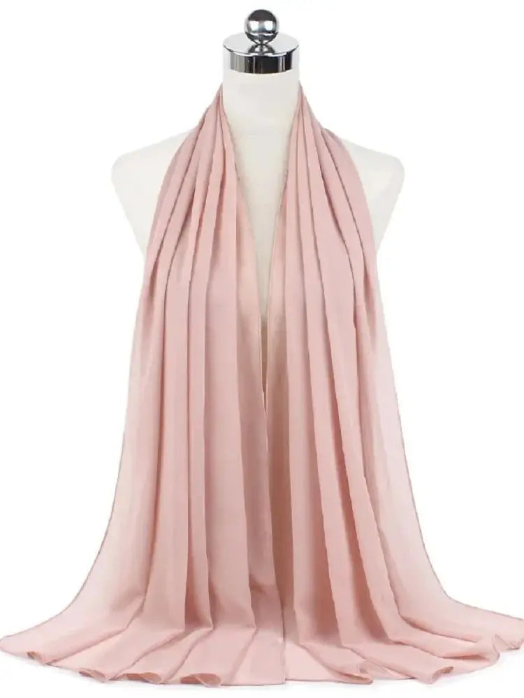 Women’s Solid Chiffon Instant Hijab – Ready-to-Wear Islamic Scarf, Muslim Shawl & Arab Head Wrap