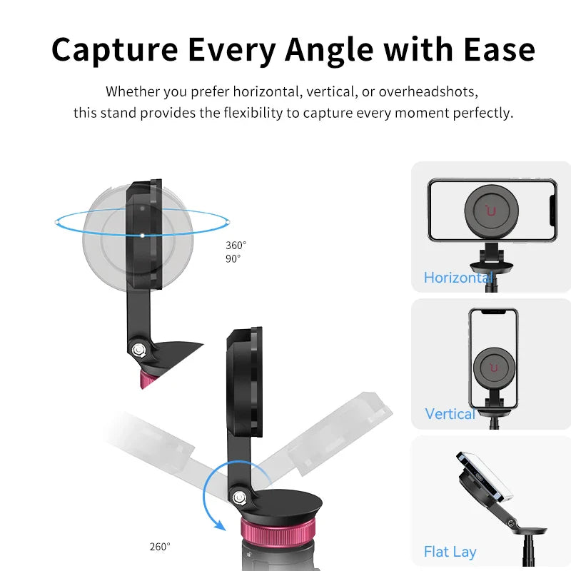 Ulanzi MT-84 Selfie Stick Magnetic Tripod - 1.53M, Wireless Bluetooth Remote, Phone Extension for Live Streaming & Vlogs