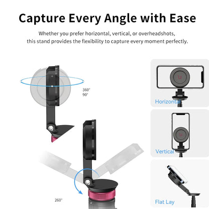 Ulanzi MT-84 Selfie Stick Magnetic Tripod - 1.53M, Wireless Bluetooth Remote, Phone Extension for Live Streaming & Vlogs