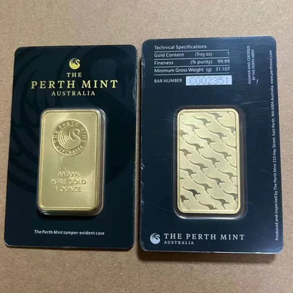 24K Gold Plated Copper Bar – 1g-100g Sealed Bullion Ingot, Non-Magnetic Golden Craft Gift