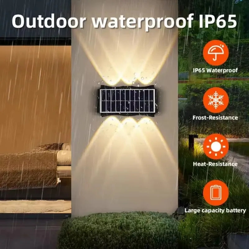 Solar Wall Lamp - Waterproof Outdoor LED Up & Down Light for Garden, Yard & Balcony Decor