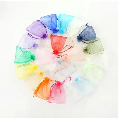 Organza Drawstring Gift Bags - 500/1000pcs Jewelry Pouches for Wedding Party Valentine Easter Packaging