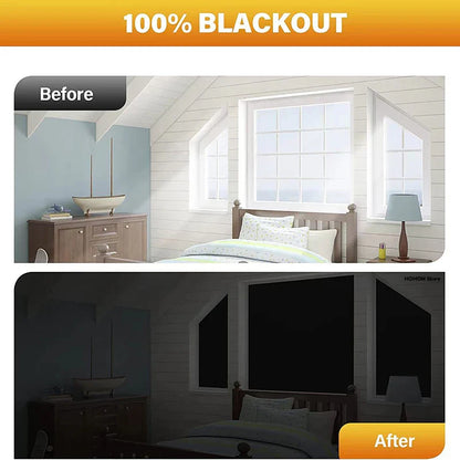 100% Removable Light Blocking Window Cloth - DIY Total Blackout Glass Privacy - Darkening Window Tint Black Sticker