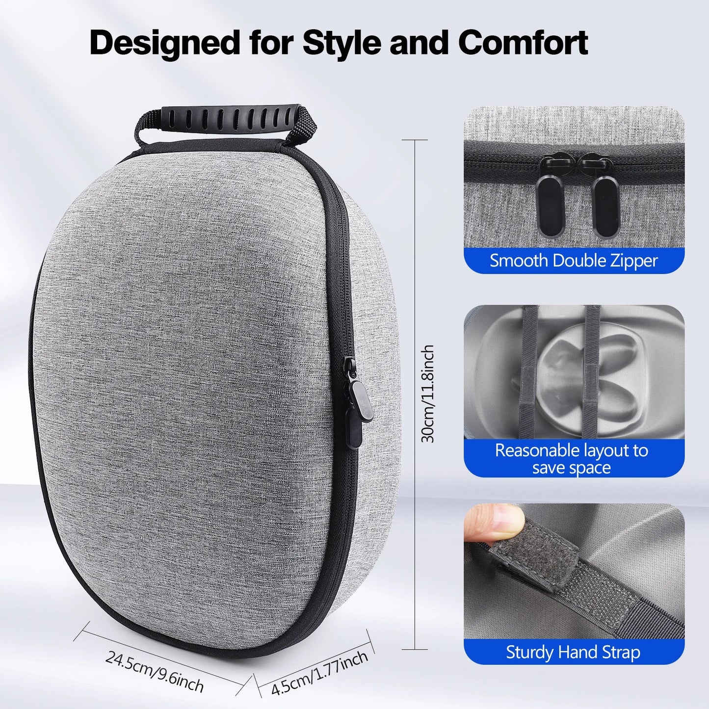 HUADAI Carrying Case for Meta Quest 3S, Quest 3 & Quest 2 – Protective VR Headset Storage