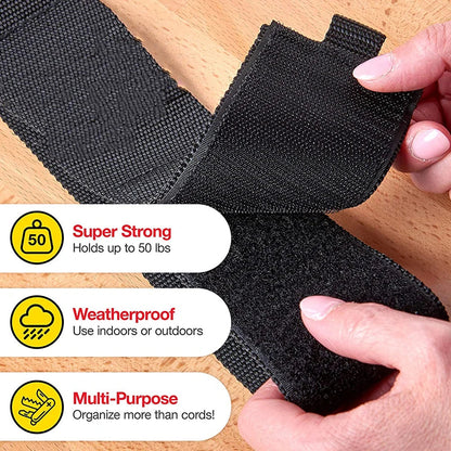 Heavy-Duty Storage Strap with Hook and Loop - Cord Carrying Strap, Hanger, and Organizer with Handle for Pool Hoses, Garden Hoses, Cables