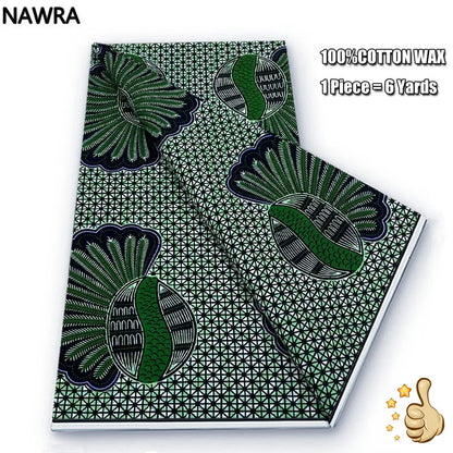 2026 African Real Wax Print Fabric - 100% Cotton Nigerian Ghana Style Pagne for Women