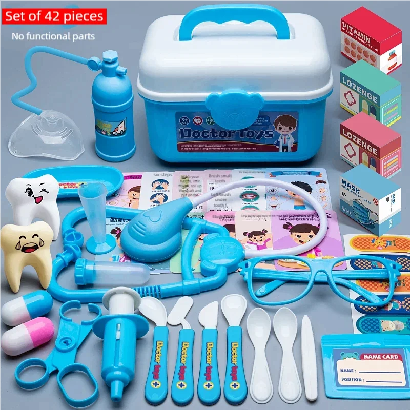 WizKidz Doctor Nurse Role Play Set - Medical Tools with Stethoscope & Injectors, Pretend Play Trolley Box, Ideal Gift for Kids